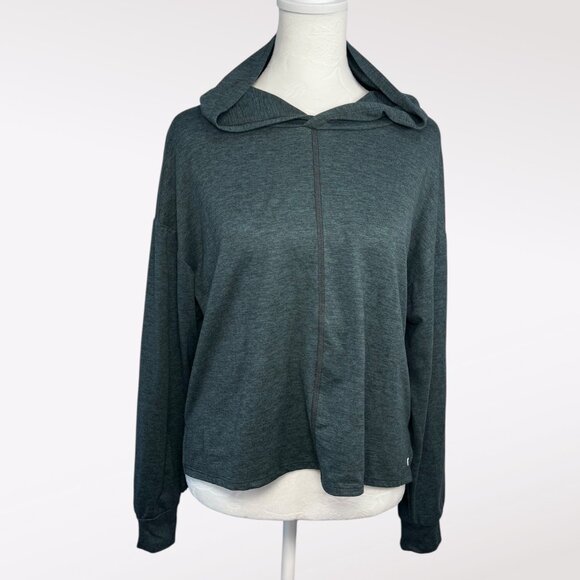 GapFit Cropped Hoodie Dark Teal Lightweight Long Sleeve Small - Picture 1 of 9